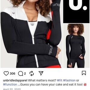 Unbridled Training Jacket Noir (Cream) Black/Red Size Large NWT